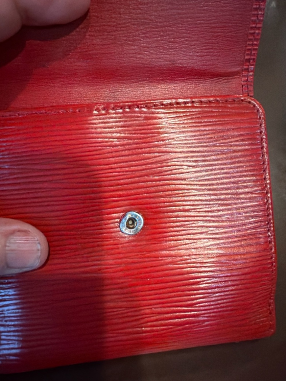 Louis Vuitton Red Epi Leather Compact Wallet with LV Emboss - Picture 5 of 7